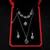 Radiant Emerald Hue Hetian Jade Jewelry Set 翠色生辉和田玉首饰套装