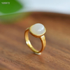 Lunar Stone Rhythm - Hetian Jade Ring--月光石韵 - 和田玉戒指