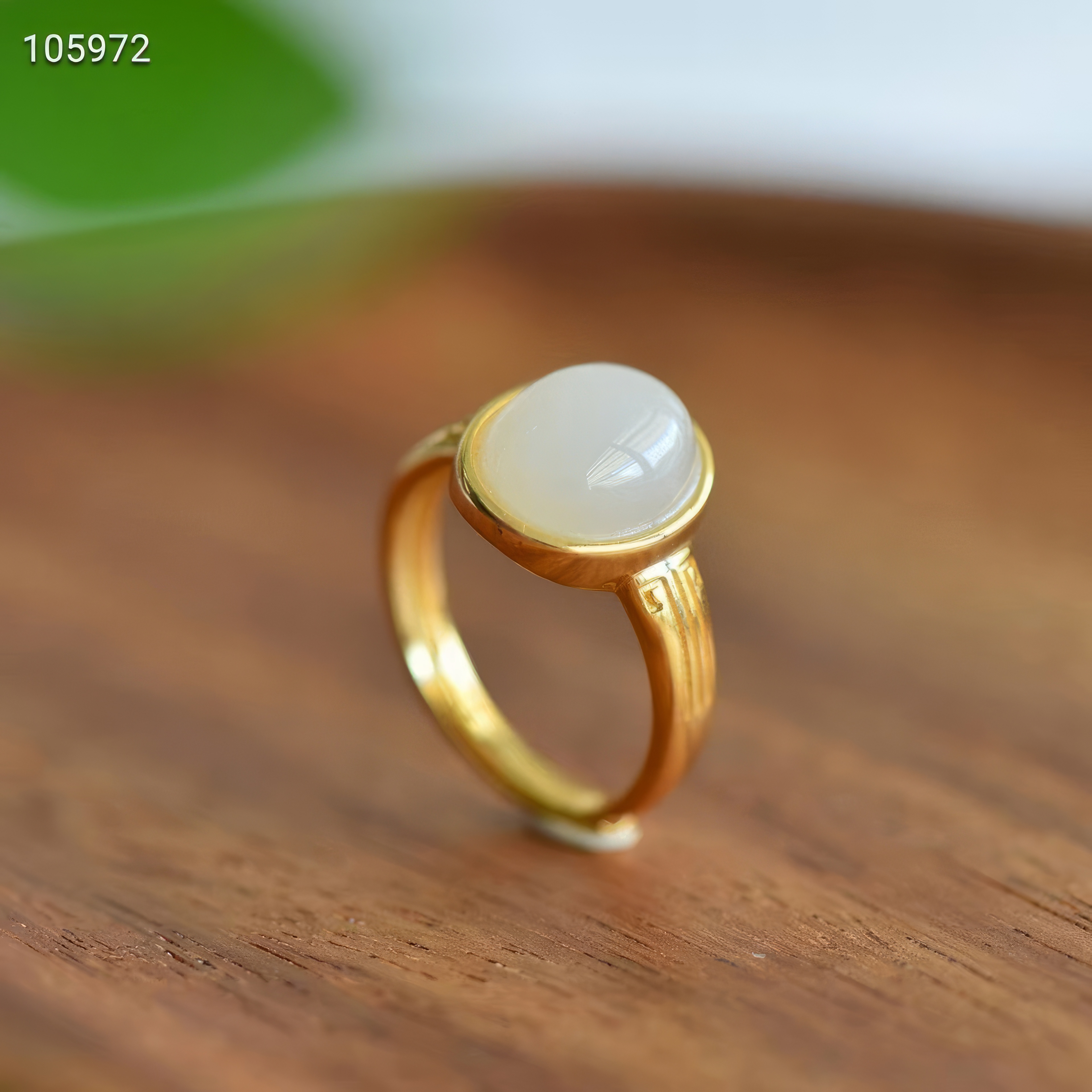 Lunar Stone Rhythm - Hetian Jade Ring--月光石韵 - 和田玉戒指