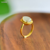 Light of the Droplet - Inlaid Hetian White Jade Ring--水滴之光 - 镶嵌式和田白玉戒指