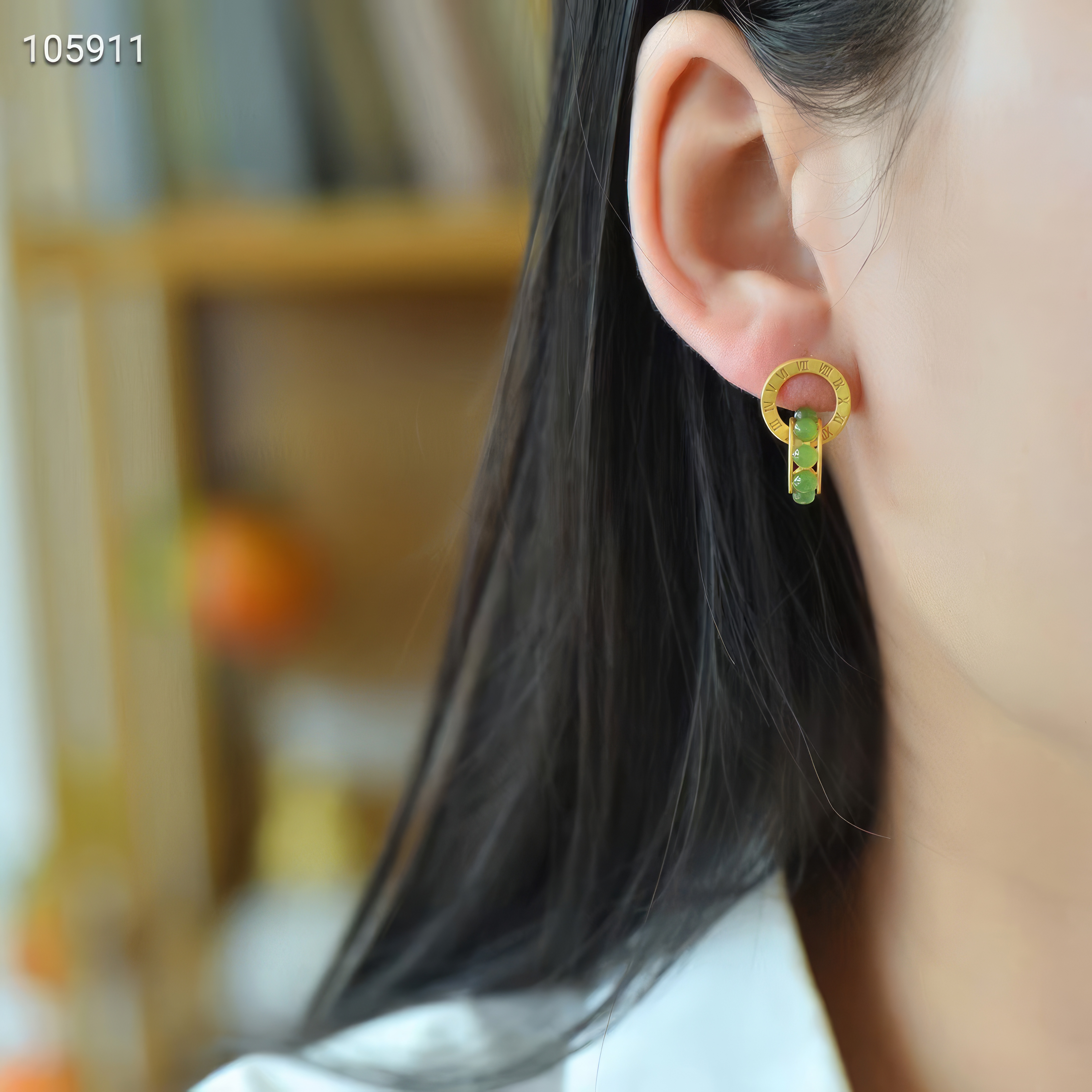 Roman Time·Hetian Jade Earrings--罗马时光·和田玉耳环