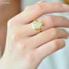 Light of the Droplet - Inlaid Hetian White Jade Ring--水滴之光 - 镶嵌式和田白玉戒指
