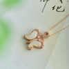 Butterfly Grace· White Hetian Jade Rose Gold Butterfly Pendant 蝶舞轻盈·和田玉玫瑰金蝴蝶吊坠