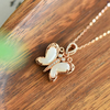 Butterfly Grace· White Hetian Jade Rose Gold Butterfly Pendant 蝶舞轻盈·和田玉玫瑰金蝴蝶吊坠