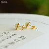 Moonlight Treasure Box - Pure Hetian Jade Stud Earrings--月光宝盒 - 纯净和田玉耳钉