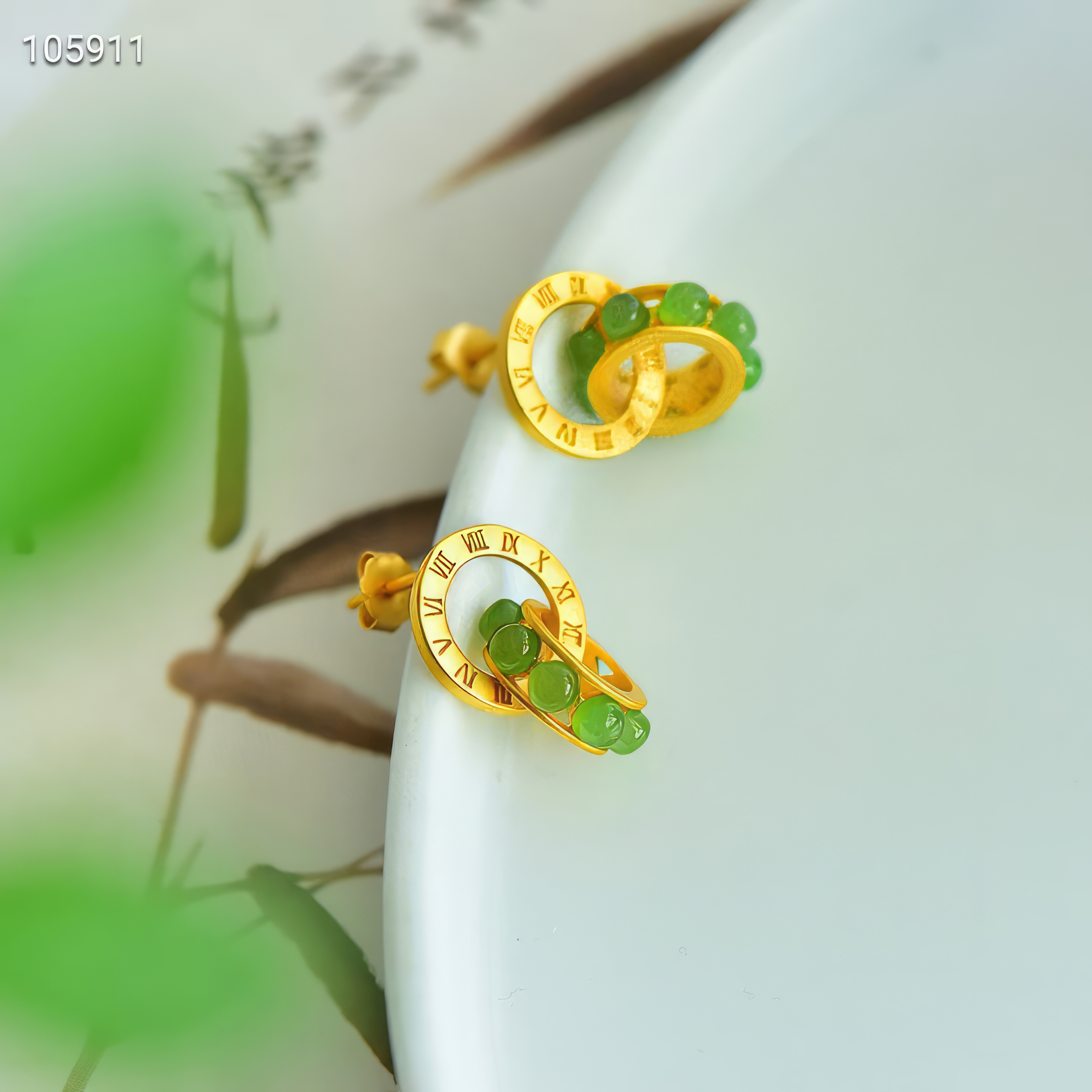 Roman Time·Hetian Jade Earrings--罗马时光·和田玉耳环