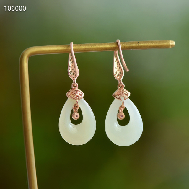 The "Waterdrop Rhythm" Heitai Jade Earrings --“水滴流韵”和田玉耳坠
