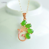 Emerald Plumage Rhythms of Spring - Sterling Silver Embedded with Hetian Green Jade Pendant--翠羽鸣春 - 925银镶嵌和田绿玉吊坠