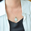 Perfect Life· White Hetian Jade Diamond-Set Necklace 圆满人生·和田玉镶钻项链