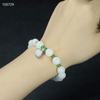 "Lively Green Dots Amidst Jade" Literary Hetian Jade Bracelet--“绿意点玉”文艺和田玉手链