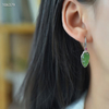 Radiant Emerald Leaves - Hetian Jade Earrings--翠叶生辉 - 和田玉耳坠