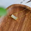 Bamboo Blessing· White Hetian Jade Gold-Set Diamond Necklace 竹报平安·和田玉金镶钻项链