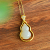 Blessed Fortune· White Hetian Jade Gourd Pendant 福禄如意·和田玉葫芦吊坠