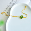 Lucky Chain Clover Green Nephrite Bracelet 幸运之链·四叶草碧玉手链