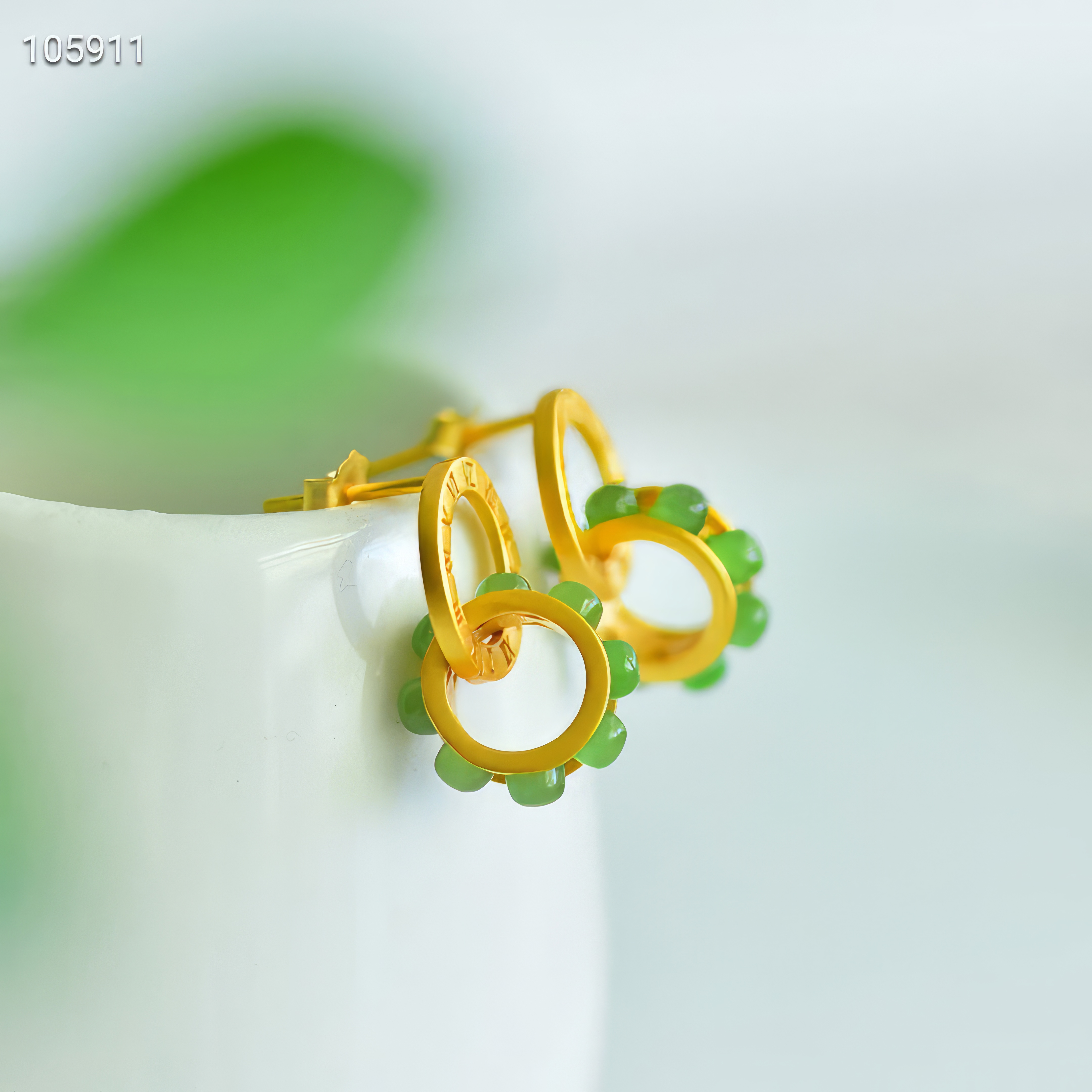 Roman Time·Hetian Jade Earrings--罗马时光·和田玉耳环