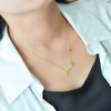 Bamboo Blessing· White Hetian Jade Gold-Set Diamond Necklace 竹报平安·和田玉金镶钻项链