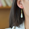 "Spring Melody·Dewdrop" White Hetian Jade Earrings “春之韵·雨露”和田玉耳坠