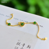 Verdant Abundance · Heitai Jade Prosperity & Happiness Bracelet--绿意盎然·和田玉福禄手链