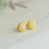 Moonlight Treasure Box - Pure Hetian Jade Stud Earrings--月光宝盒 - 纯净和田玉耳钉