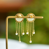 "Moonlight Tassel" White Hetian Jade Earrings “月光流苏”和田玉耳坠