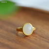 Lunar Stone Rhythm - Hetian Jade Ring--月光石韵 - 和田玉戒指