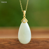 Waterdrop White Jade Necklace - Flowing Golden Years--水滴白玉项链 - 流金岁月