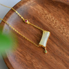 Bamboo Blessing· White Hetian Jade Gold-Set Diamond Necklace 竹报平安·和田玉金镶钻项链