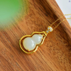 Blessed Fortune· White Hetian Jade Gourd Pendant 福禄如意·和田玉葫芦吊坠