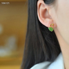 Azure Swan - Hetian Jade Stud Earrings--碧水天鹅 - 和田玉耳钉