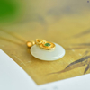 Perfect Harmony· White Hetian Jade Pendant Necklace 圆满如意·和田玉平安扣项链