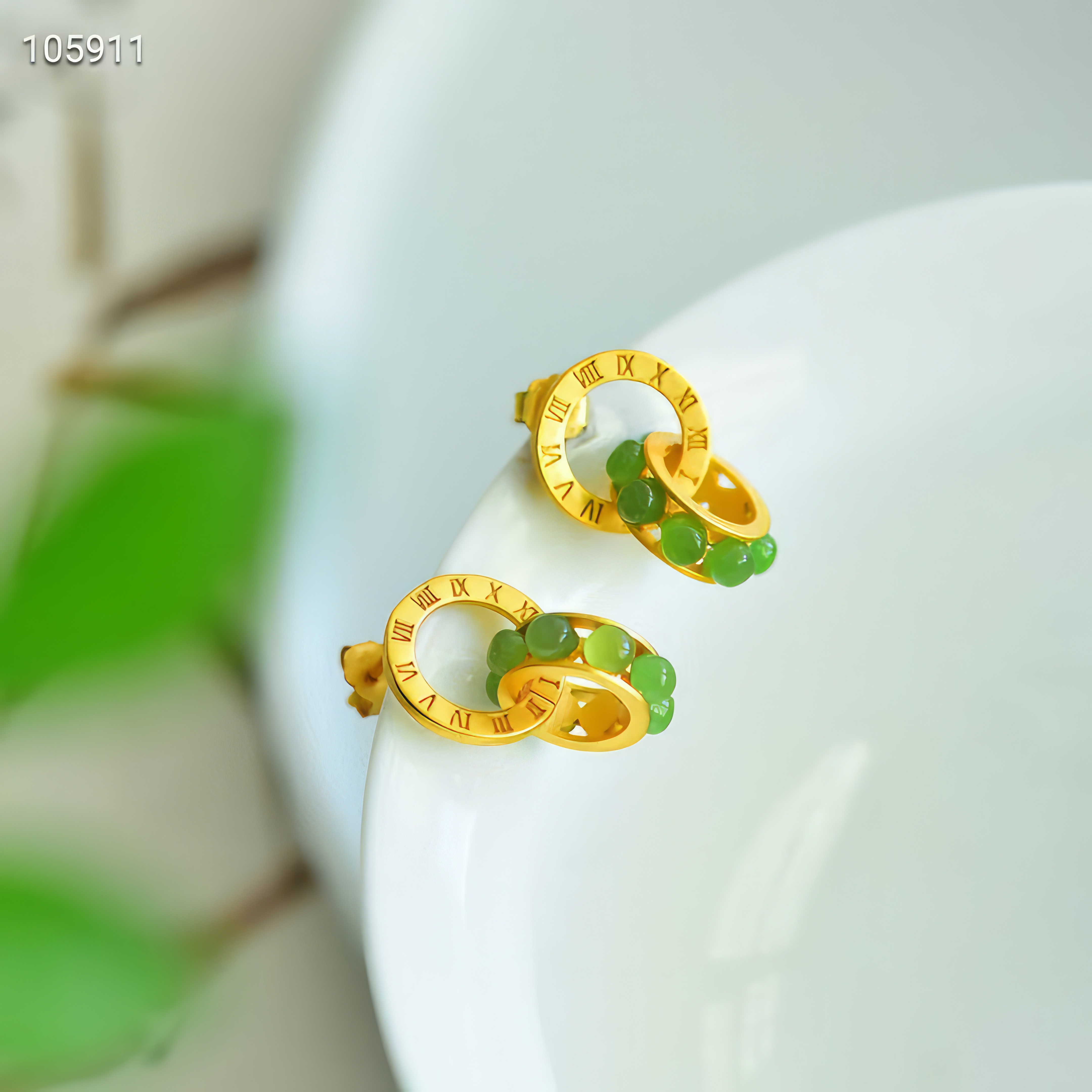 Roman Time·Hetian Jade Earrings--罗马时光·和田玉耳环