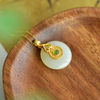 Perfect Harmony· White Hetian Jade Pendant Necklace 圆满如意·和田玉平安扣项链